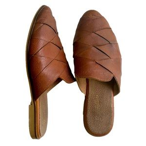Seychelles Brown Leather Slip-On Mules